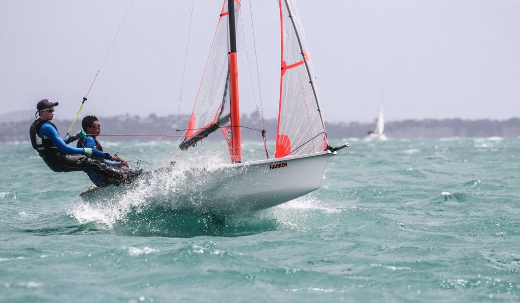 Tim and Josh take 3rd place - 29er NZ Nationals 2014 © John Adair